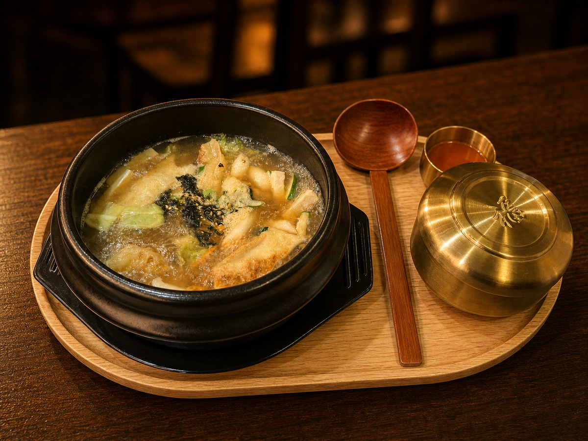 Soupe de gâteaux de poisson servie en plateau FUT SEOUL
