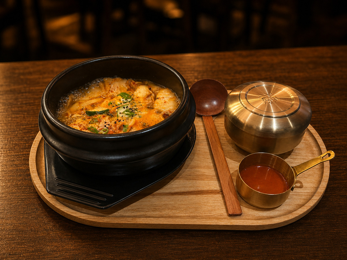 Soupe de kimchi servie avec du riz FUT SEOUL